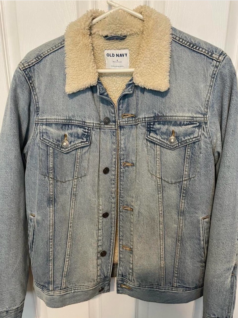 Light Blue Denim Jean Jacket with Sherpa